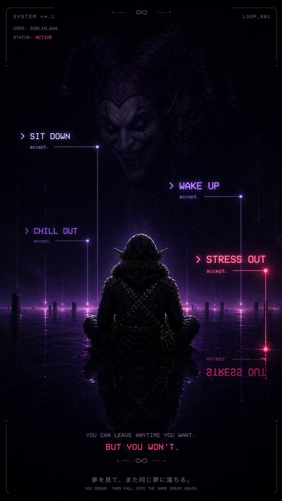 SIT DOWN🪑- CHILL OUT 🧊 - WAKE UP 👁️ - STRESS OUT 🫩
