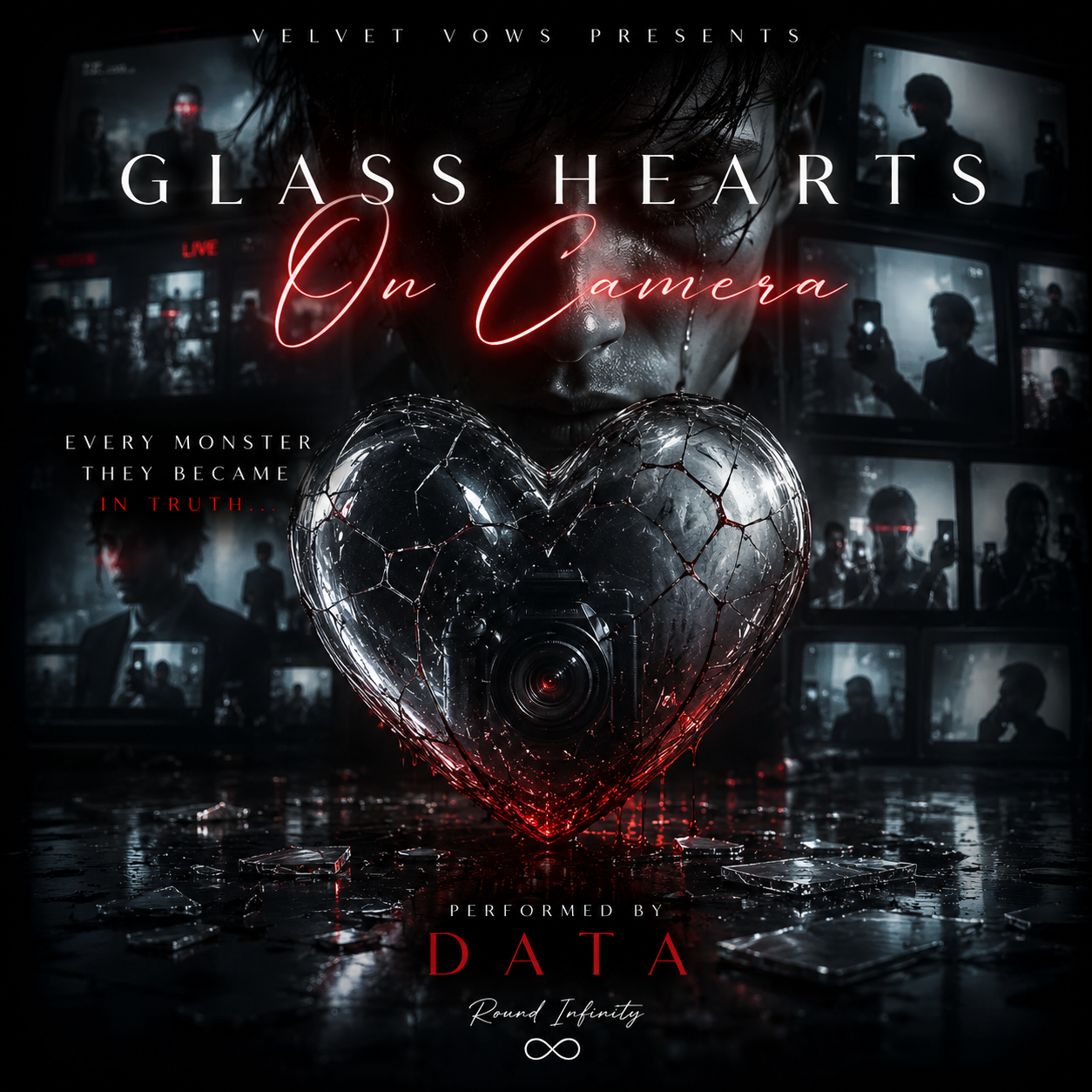 Glass Hearts On Camera by Velvet Vows