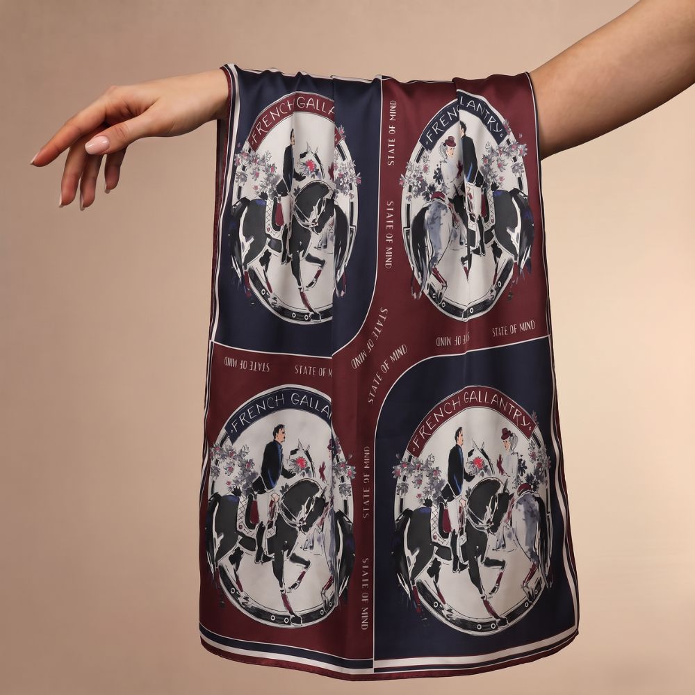 French Gallantry silk scarf detail