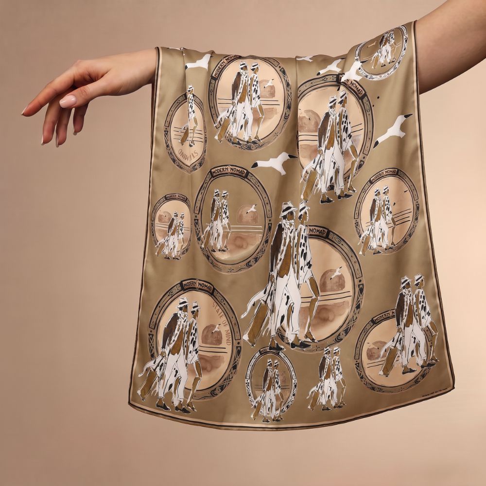 Modern Nomad silk scarf detail