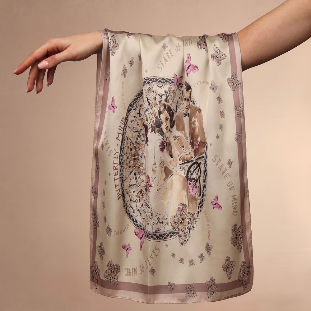 Butterfly Mind silk scarf detail