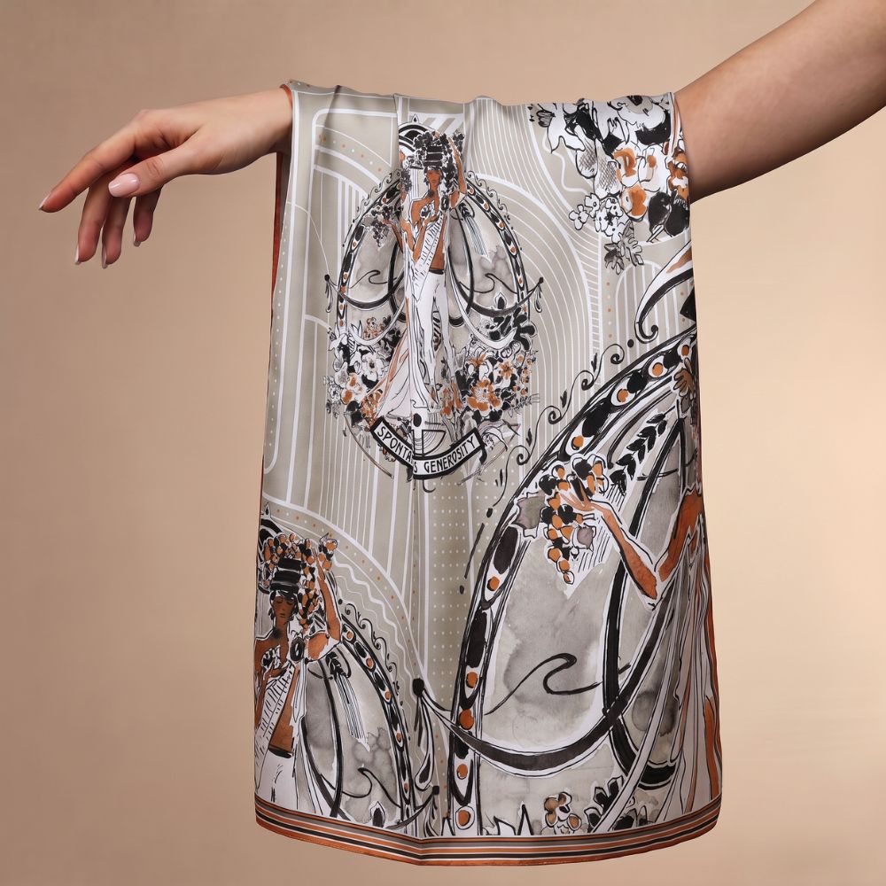 Spontaneous Generosity silk scarf detail