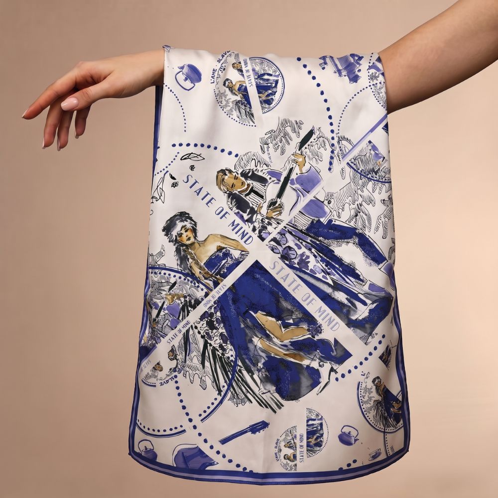 L'Ame Slave silk scarf detail