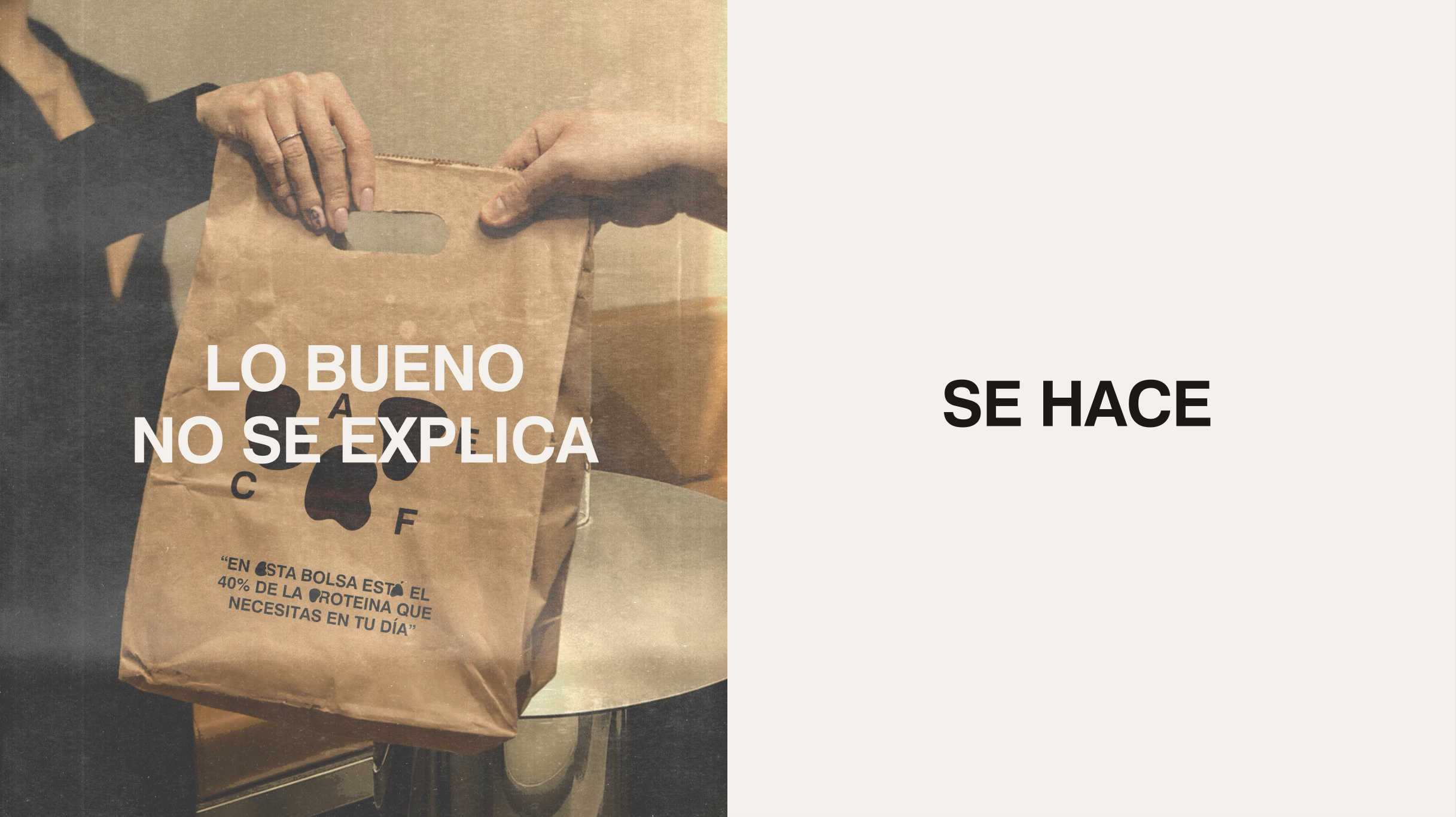 Lo bueno no se explica, se hace — bolsa para llevar BRUTA Café