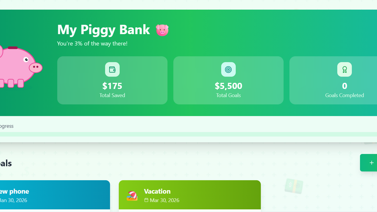 Savings Tracker template preview