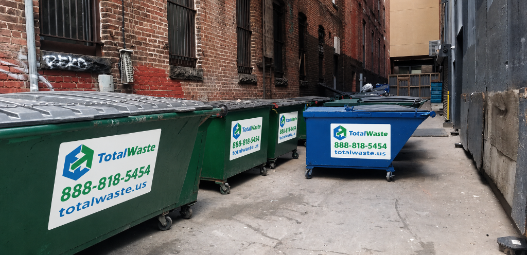 3 Yard Rearload Dumpster in use