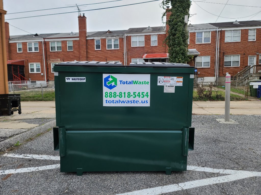 6 Yard Commercial Dumpster in use
