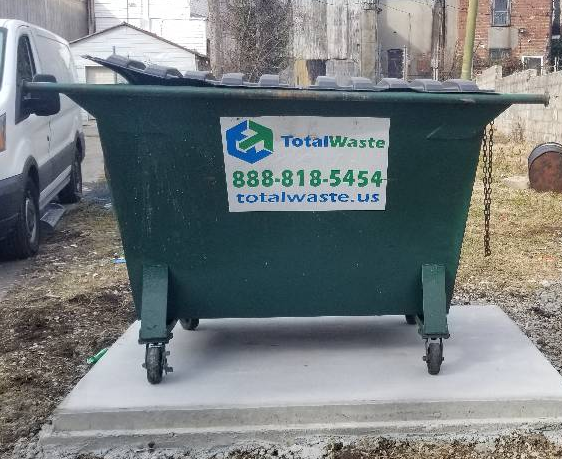 2 Yard Rearload Dumpster in use