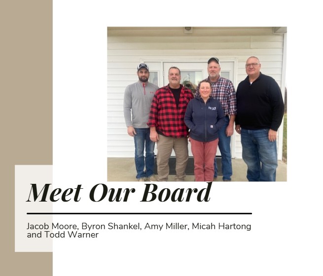 Carroll SWCD Board Members - Jacob Moore, Byron Shankel, Amy Miller, Micah Hartong, and Todd Warner