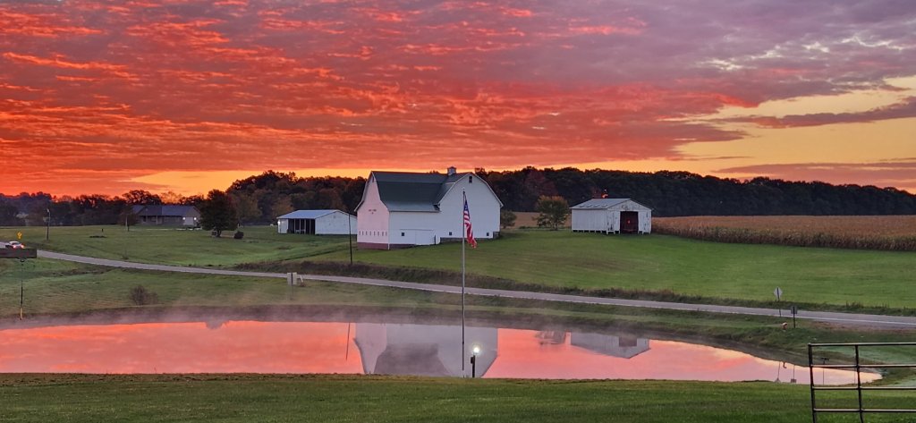Carroll County farm sunset