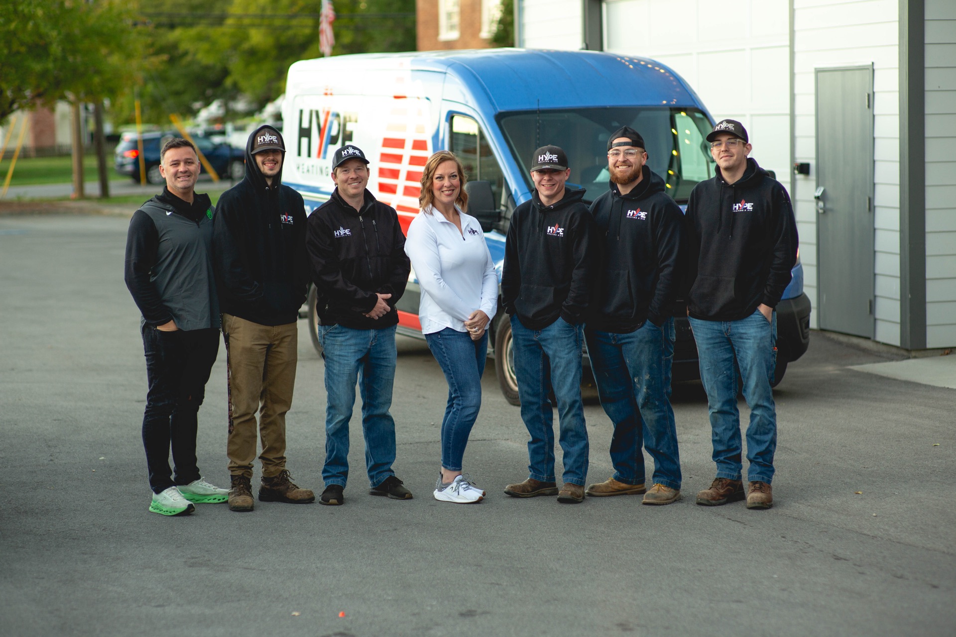 The HYPE team together at its service van