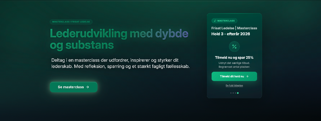 Masterclass for Ledere — Frisat Ledelse