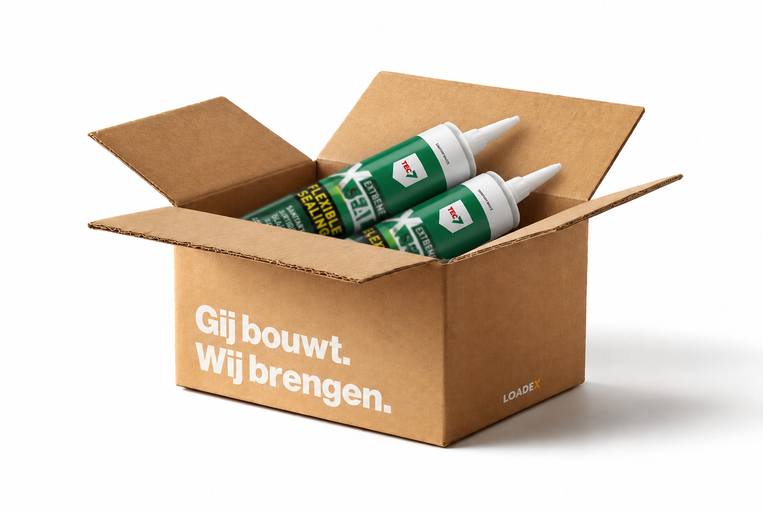 Loadex-doos met een tube siliconenkit