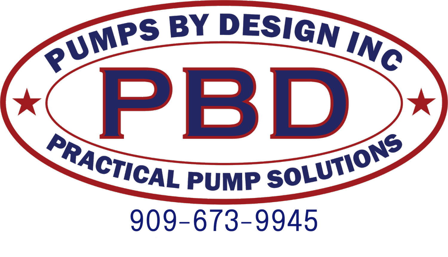 Oval PBD emblem: Pumps By Design Inc, Practical Pump Solutions