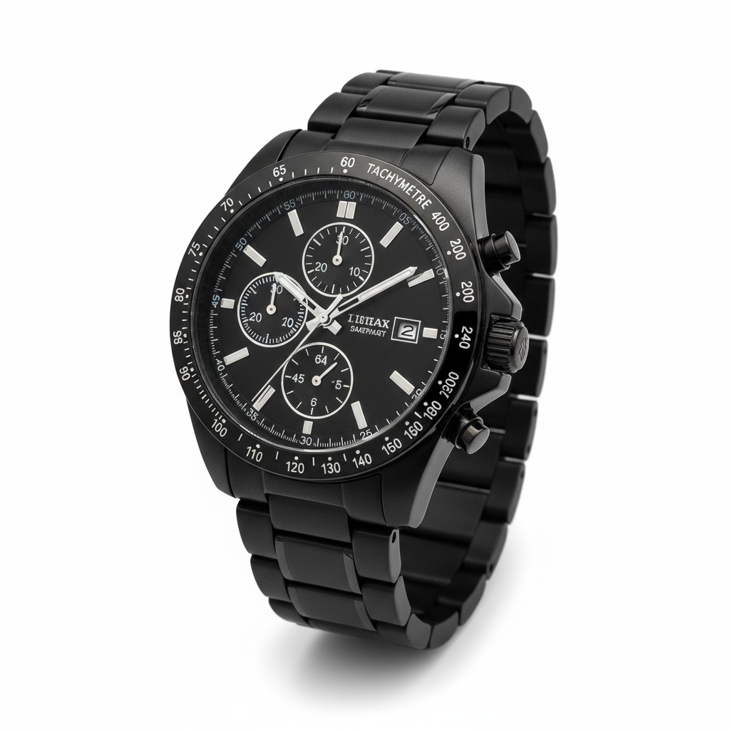 Black Steel Chronograph...