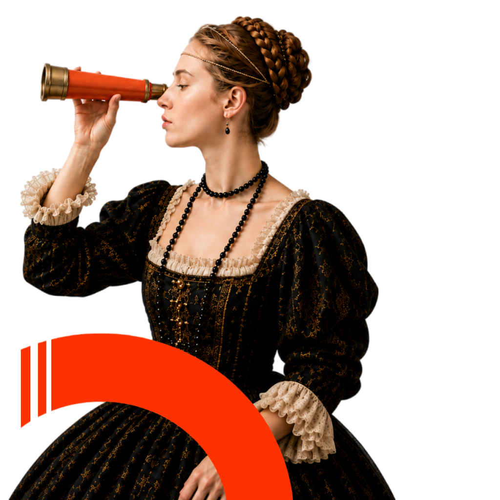 Woman with telescope