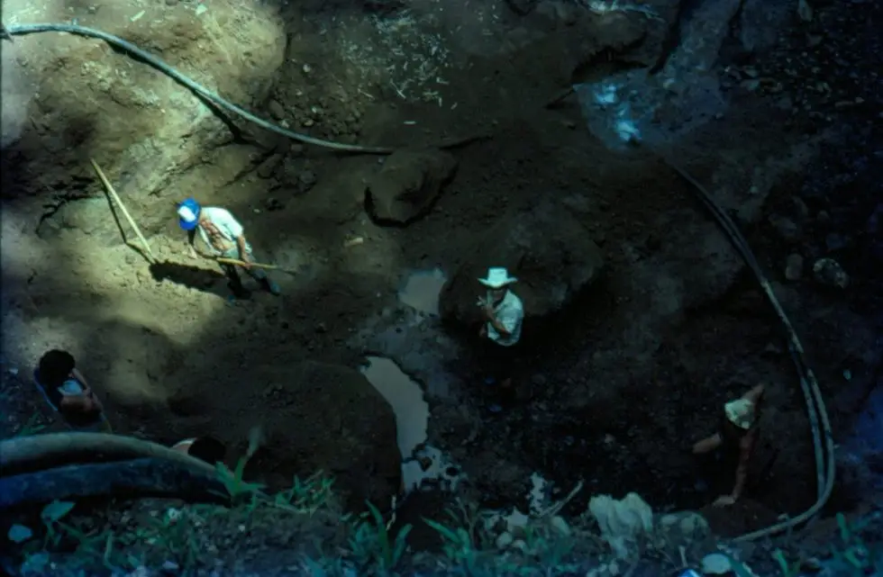 Underwater cave habitat affected by mining sediment and siltation