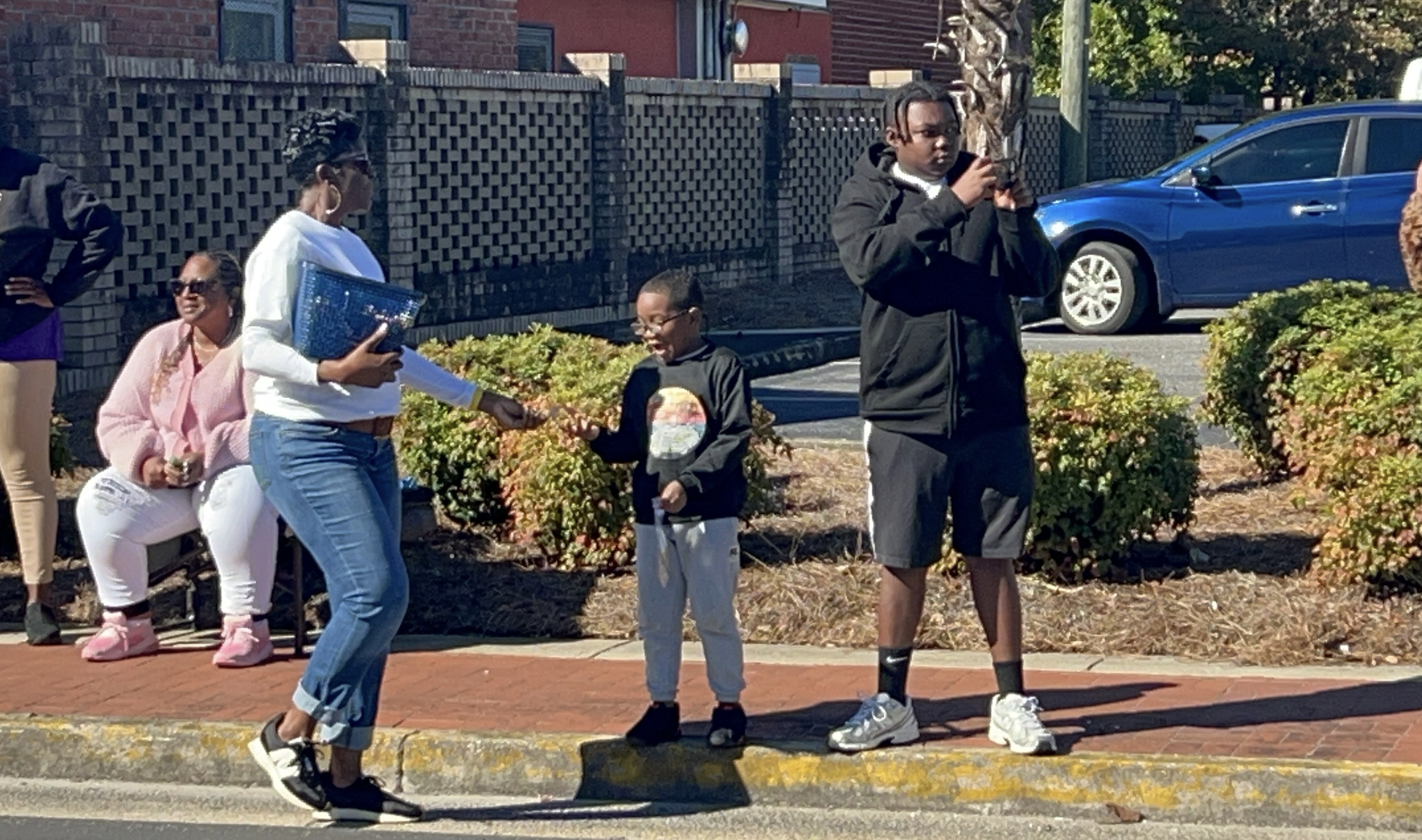 Meeting voters along the brick sidewalks of Mullins