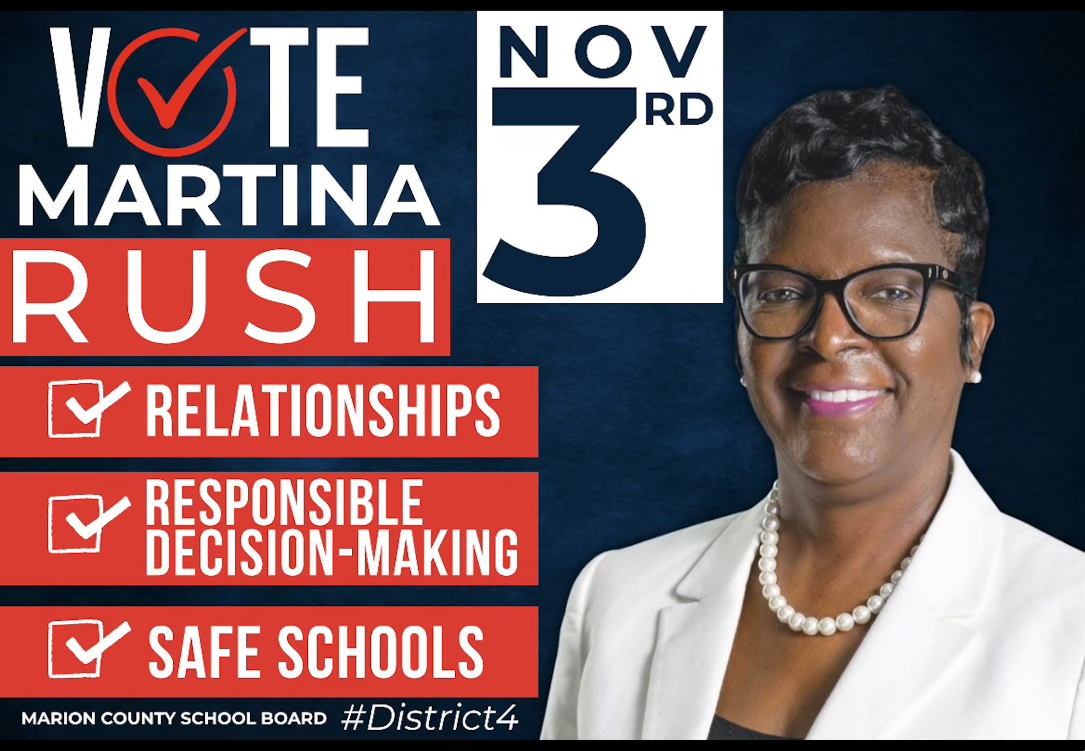 Vote Martina Rush Nov 3rd - Marion County School Board District 4