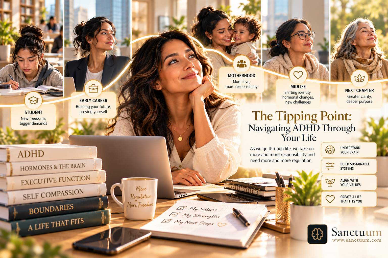 Featured image for The Tipping Point: Navigating ADHD Through Life’s Expanding Loads — Sanctuum ADHD Blog