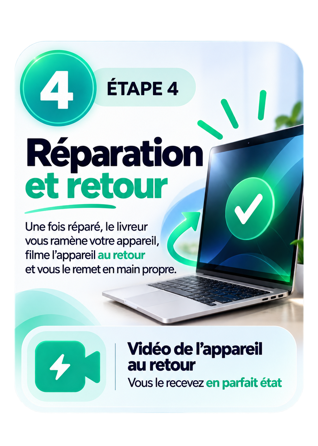 Étape 4 — Réparation et retour