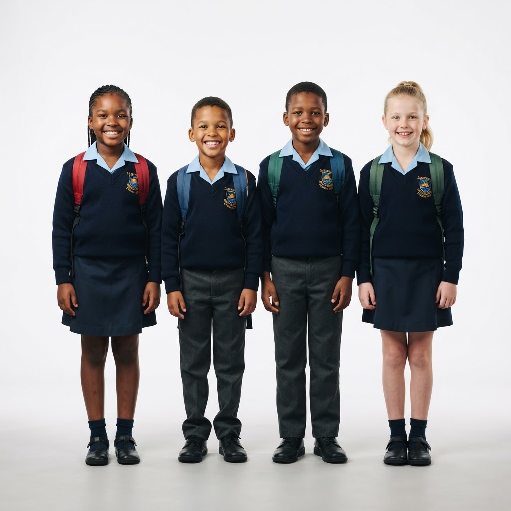 South African school children in uniform