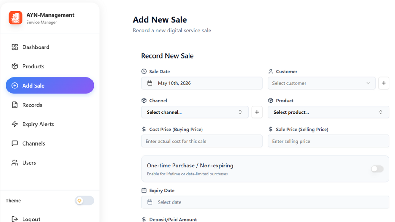 AYN POS template preview