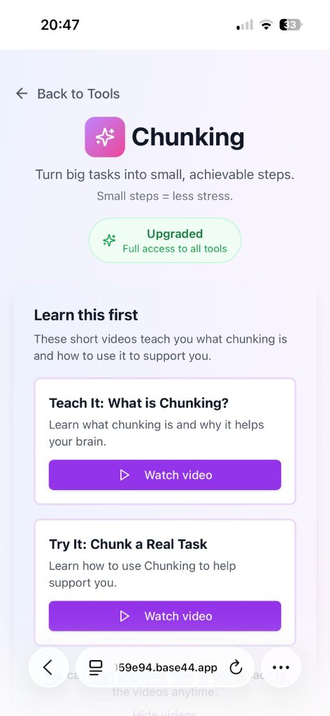 Noggin Chunking tool breaking tasks into manageable steps