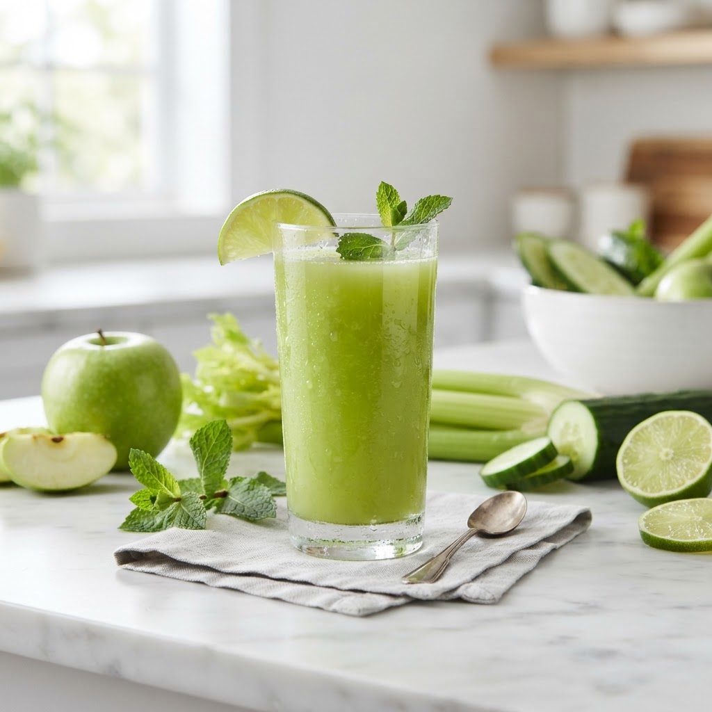anti-bloat green juice with celery and cucumber — Why Your Ability to Regulate Mucus Production Declines After 40 and How It Causes Chronic Sinus and Gut Congestion