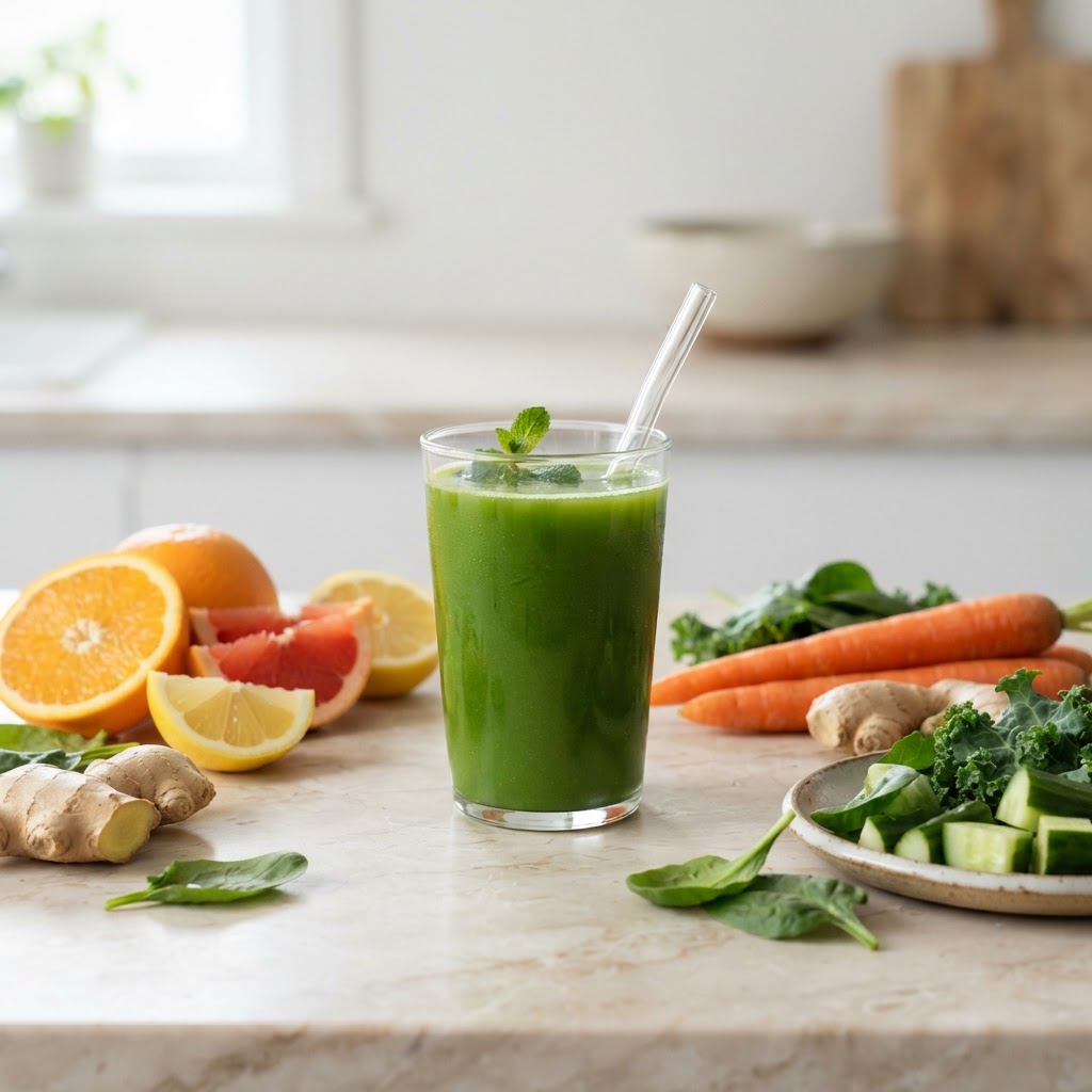 fresh green juice for a structured juicing plan — A Simple 3-Day Juice Reset for Bloating and Low Energy