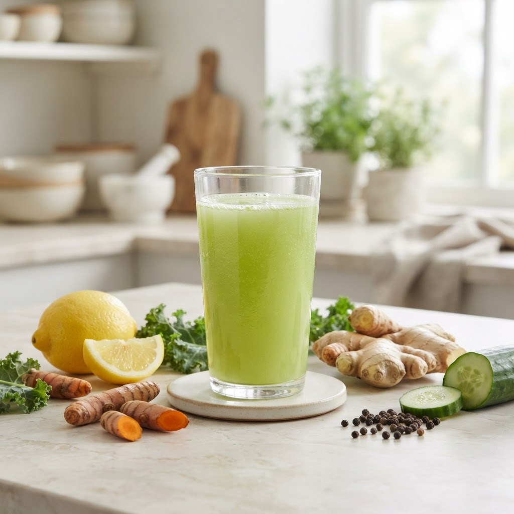 anti-bloat green juice with celery and cucumber — Why Your Ability to Produce Bile Declines After 40 and How It Causes Chronic Digestive Sluggishness