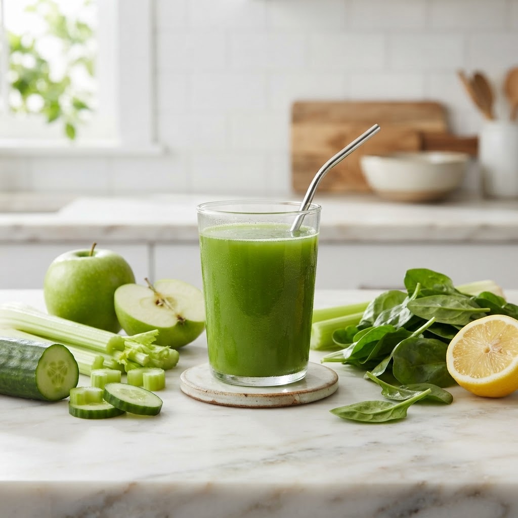 fresh green juice for a structured juicing plan — How to Juice for Your Body Type After 40