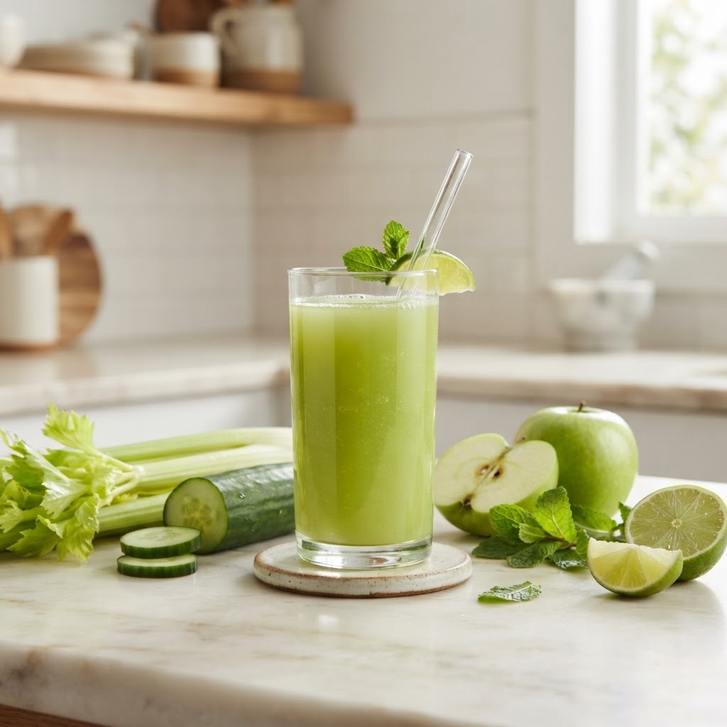 anti-bloat green juice with celery and cucumber — Why Your Gallbladder Function Declines After 40 and How It Causes Silent Digestive Issues