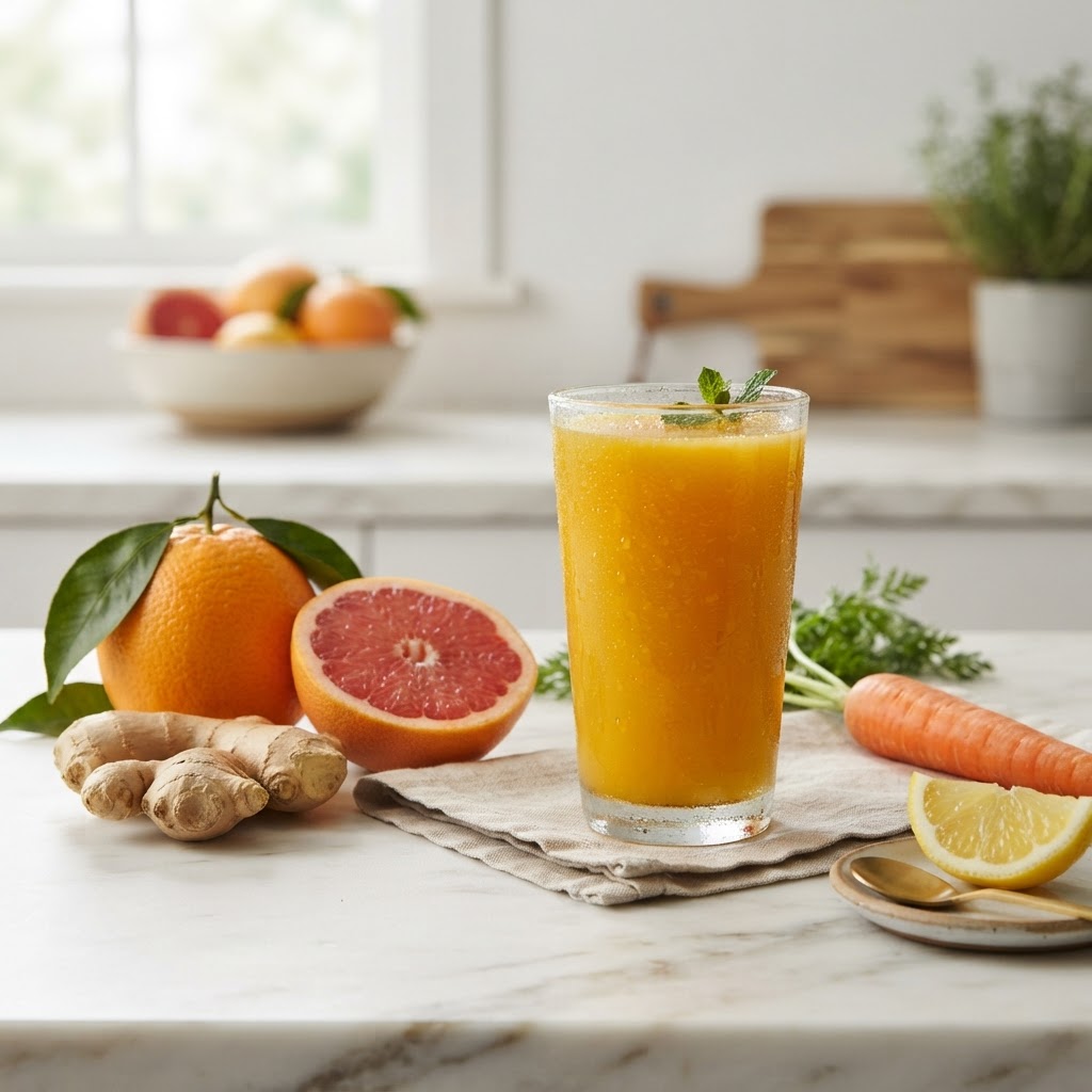 energy-boosting orange ginger juice — The Difference Between Good Fatigue and Adrenal Fatigue After 40