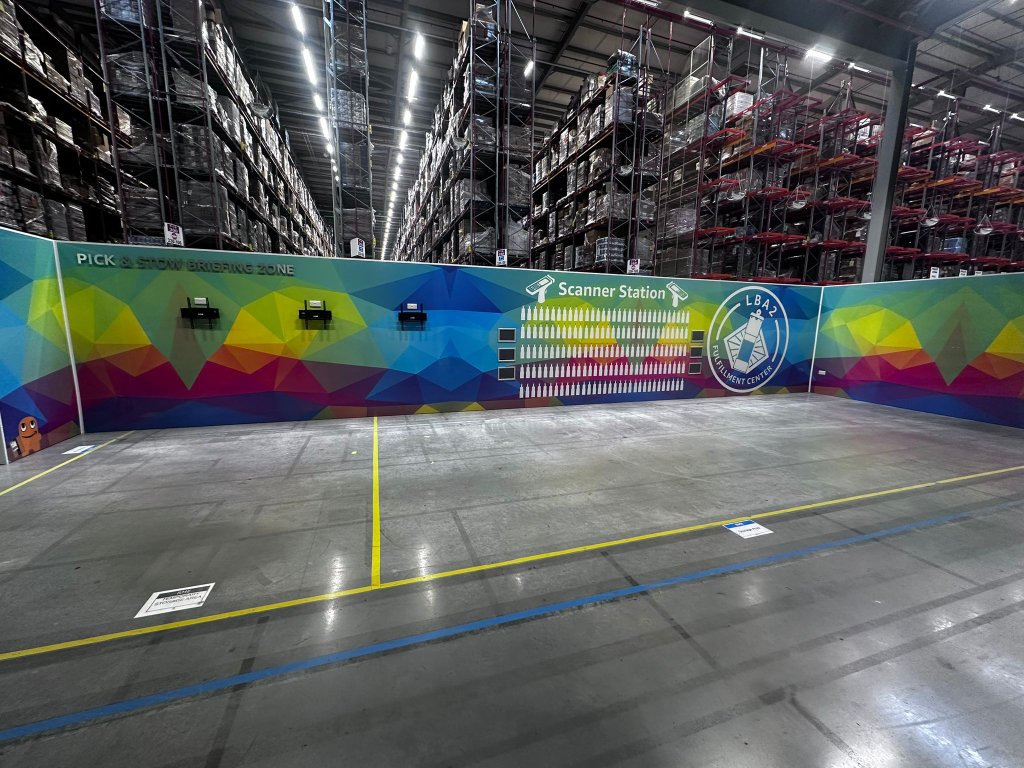 Amazon LBA2 Fulfilment Centre — Wall Wrap & Briefing Zone