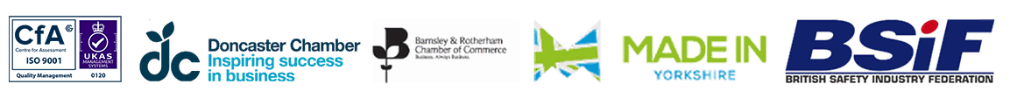 Memberships and Accreditations - CfA ISO 9001, UKAS, Doncaster Chamber, Barnsley & Rotherham Chamber of Commerce, Made in Yorkshire, BSIF