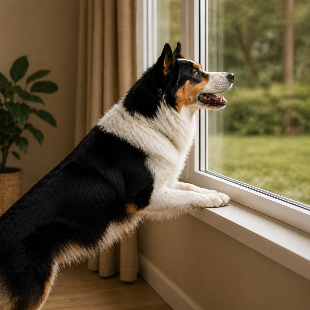 Chien réactif à la fenêtre