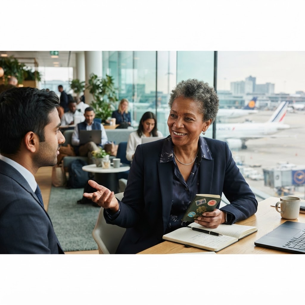 An older professional in their 60s with gray hair, confident and experienced — Stop Calling Business Travel a Burden: Why Your Passport is Your Best Leadership Tool