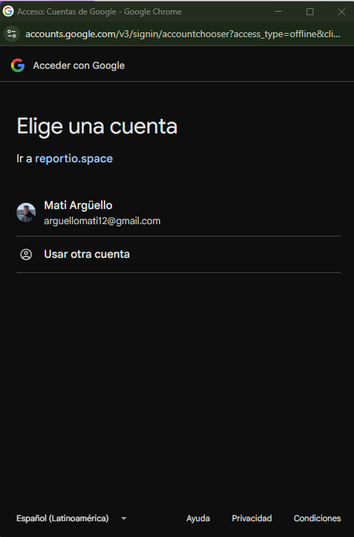 Elegí tu cuenta de Google