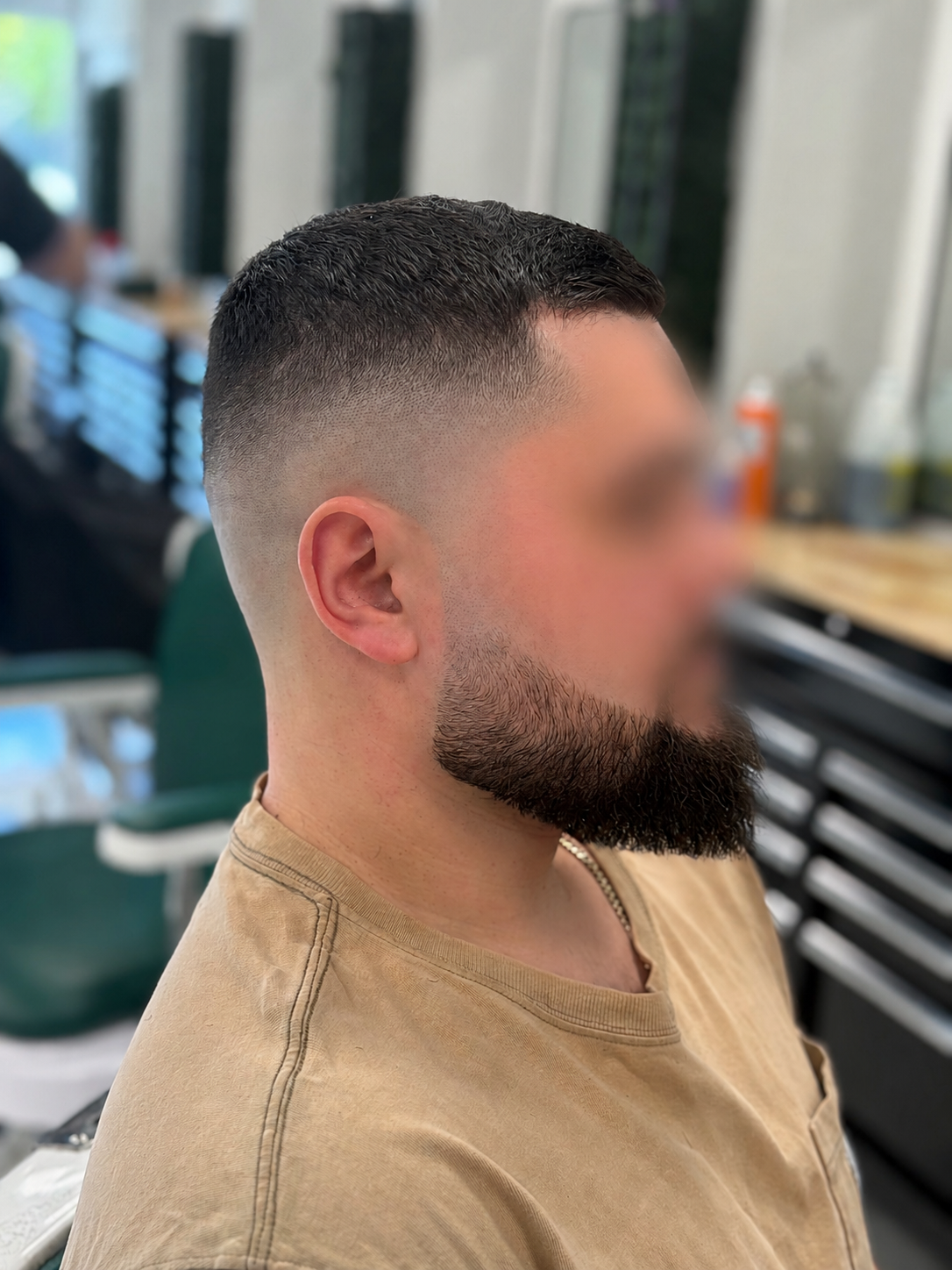 Fade haircut with beard trim at Tallboys Barbershop in Mount Pearl, NL