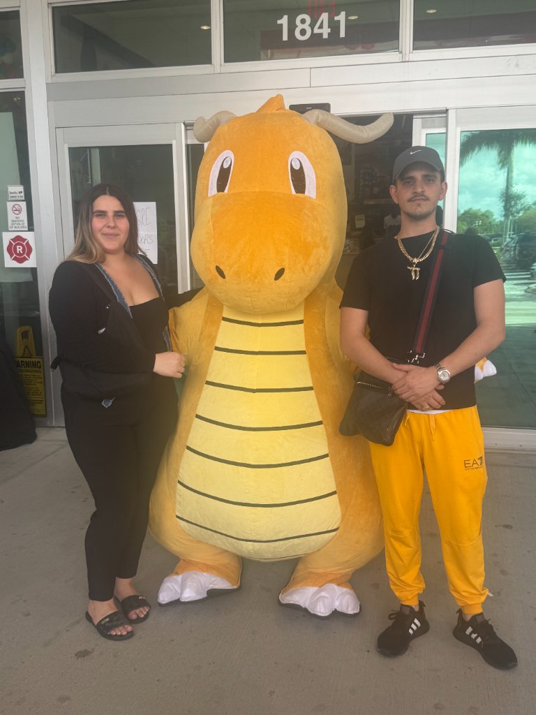 Attendees with Dragonite Mascot