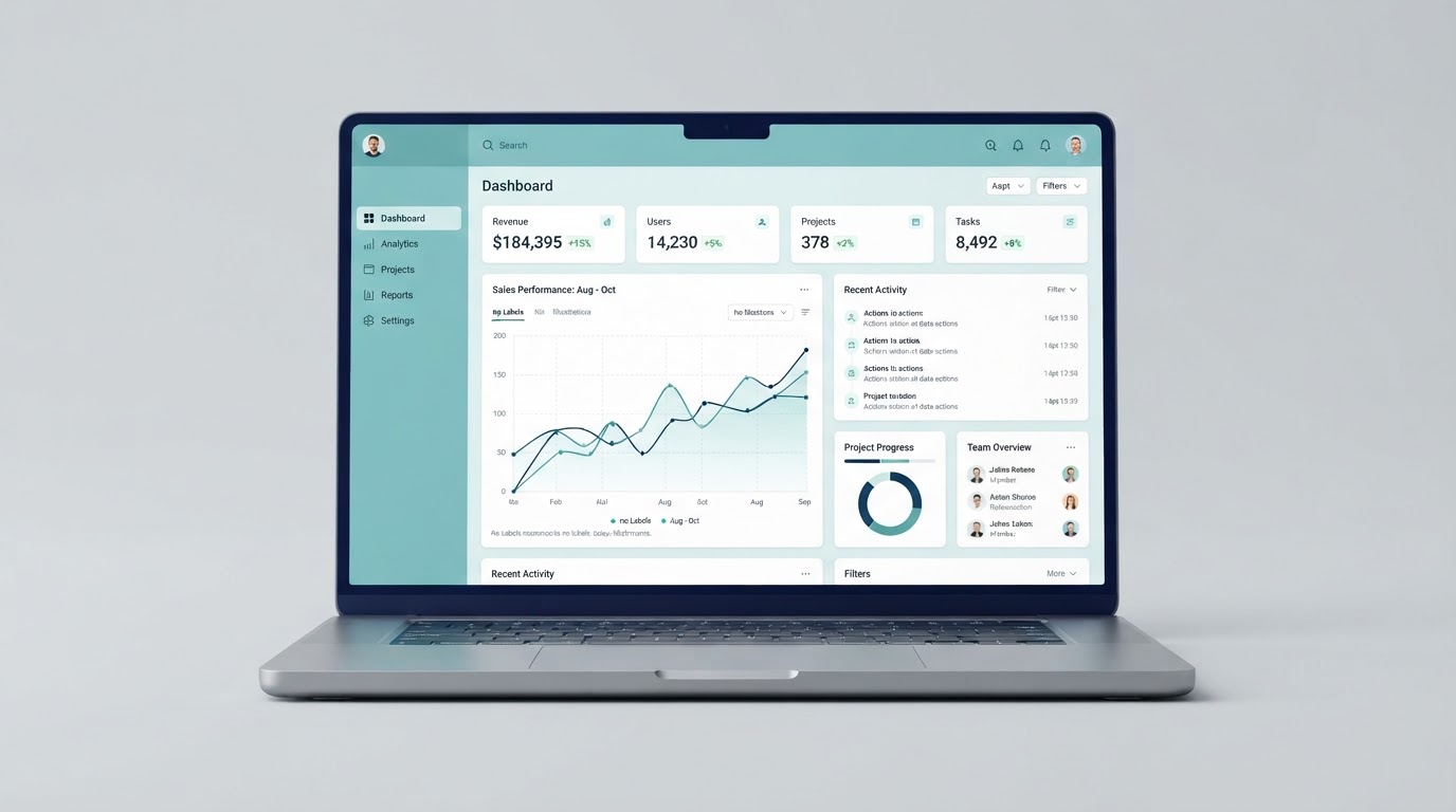 Responsive website design displayed on a laptop