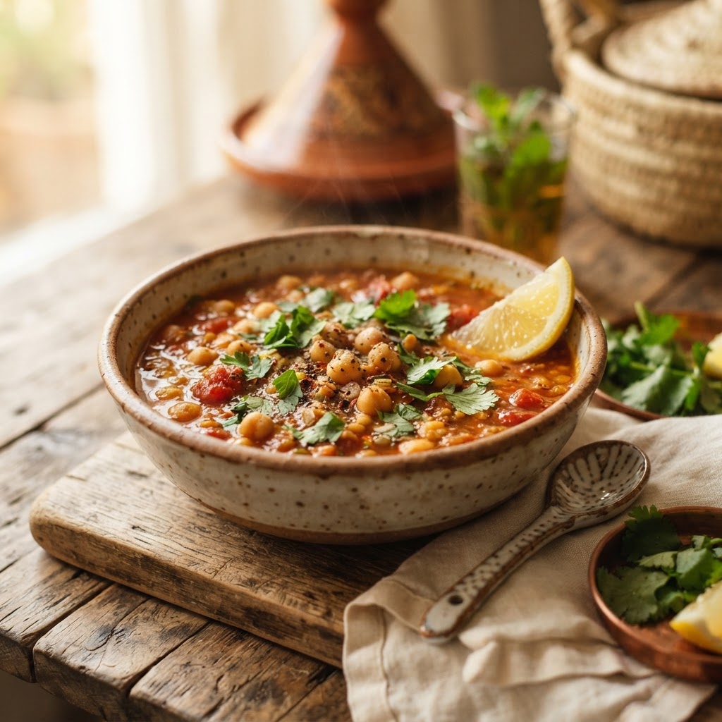 Moroccan Spiced Chickpea & Tomato Harira