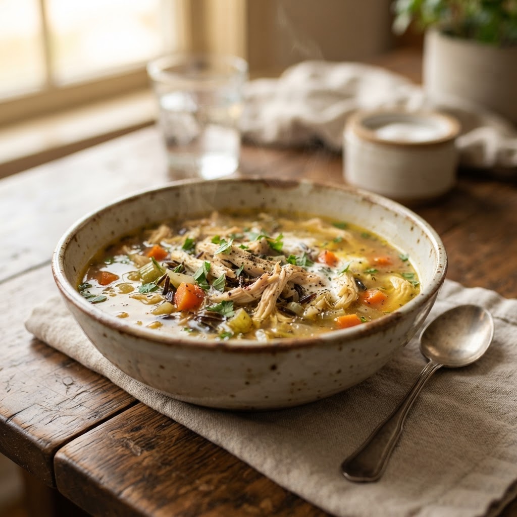 Classic Slow-Simmered Chicken & Wild Rice Healing Soup
