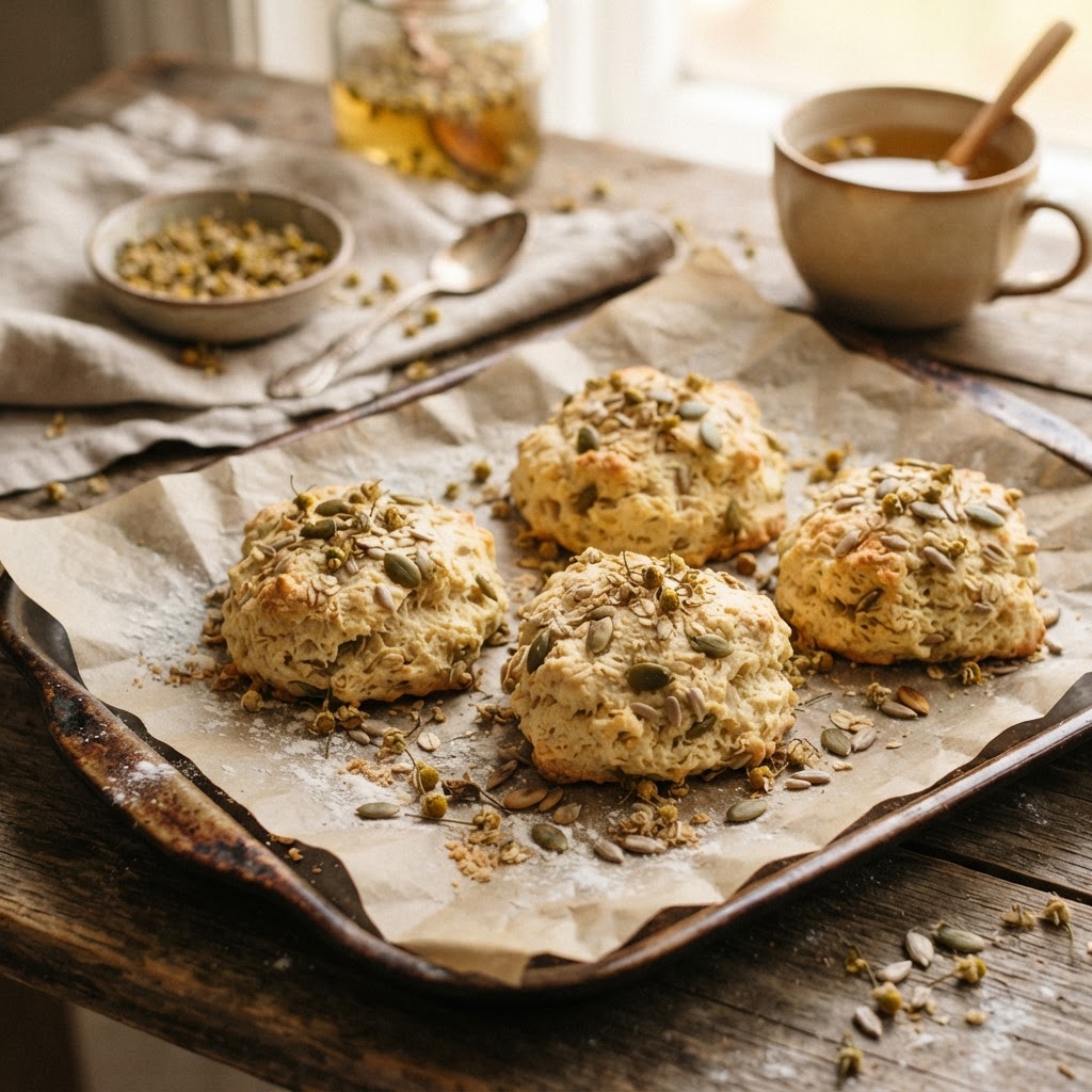 Chamomile Vanilla Seed Scones