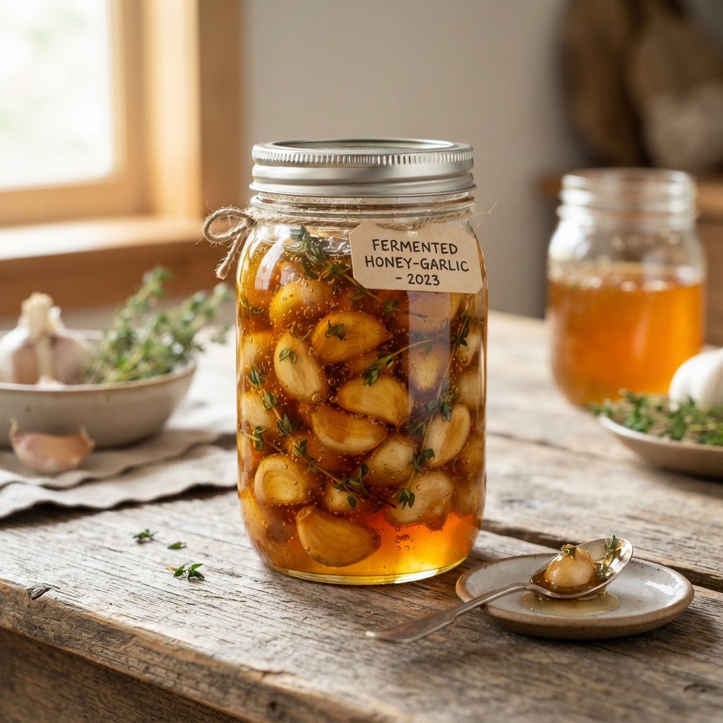 Fermented Honey-Garlic Nectar with Thyme