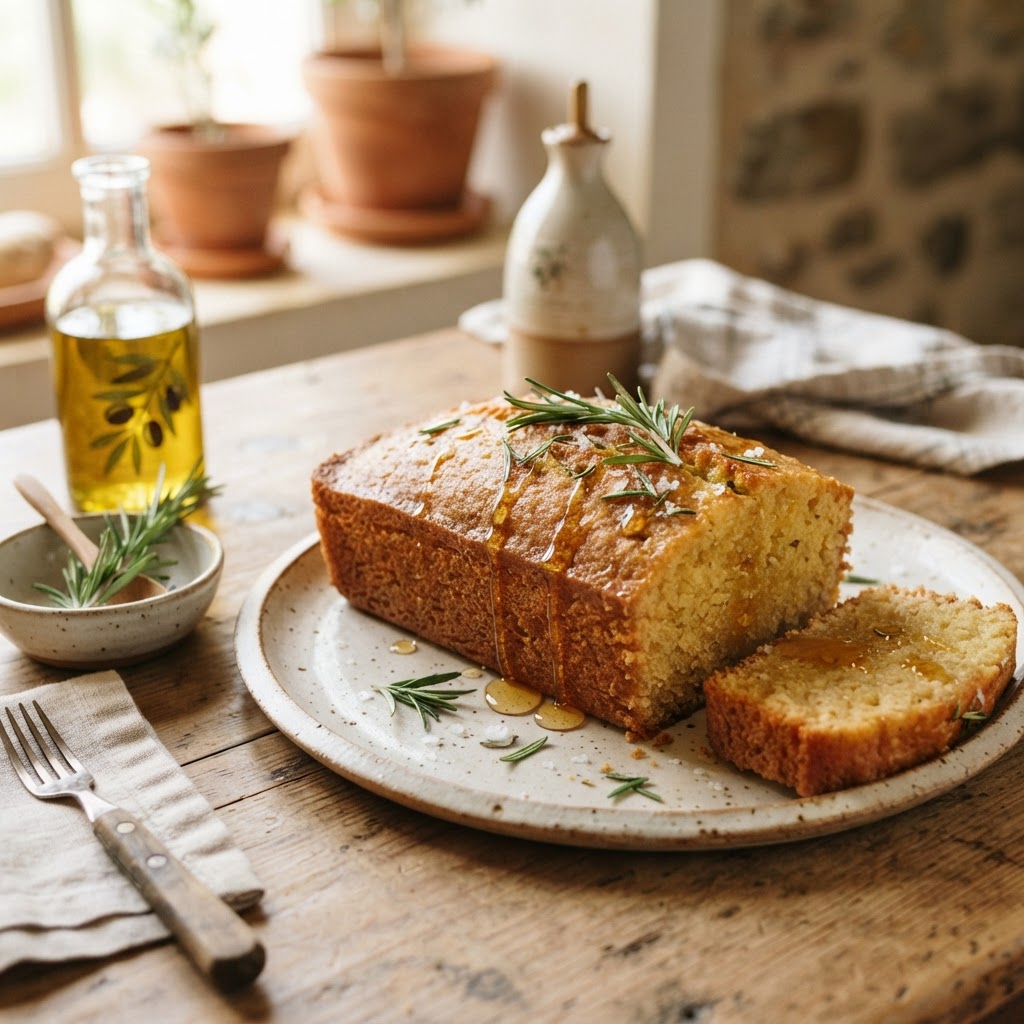Honey Rosemary Olive Oil Snack Cake