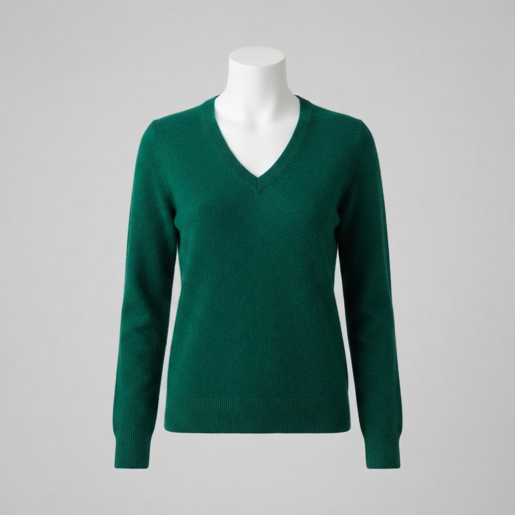 Nordstrom Women's Emerald Cashmere V-Neck Sweater