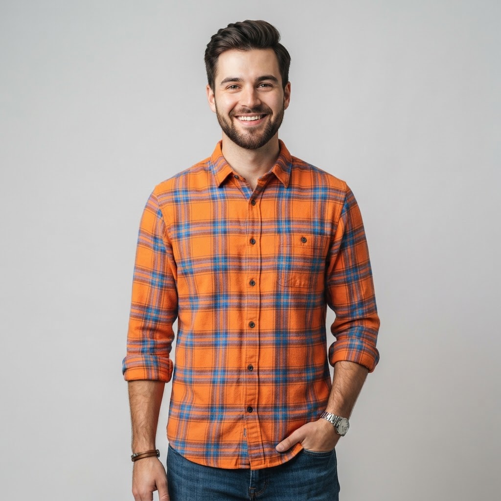Tangerine Plaid Flannel