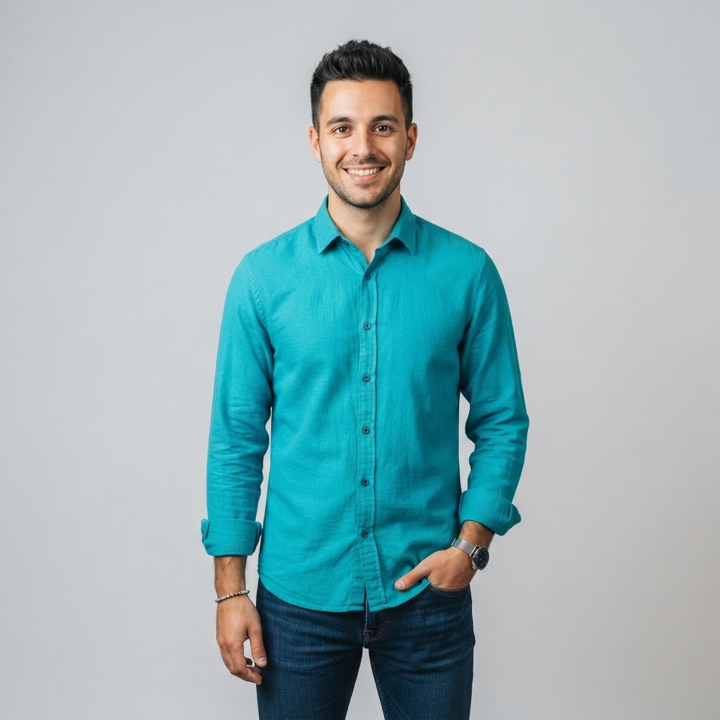 Teal Button-Up Shirt